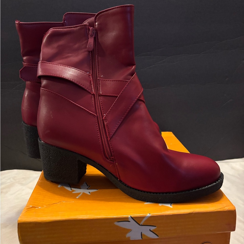 Elegant Red Ankle Boots